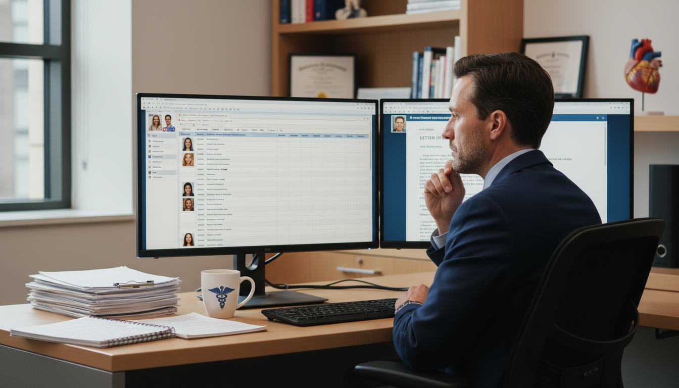 Program director reviewing residency applications Program director reviewing residency applications - preliminary medicine year for Letters of Recommendation in Preliminary Me