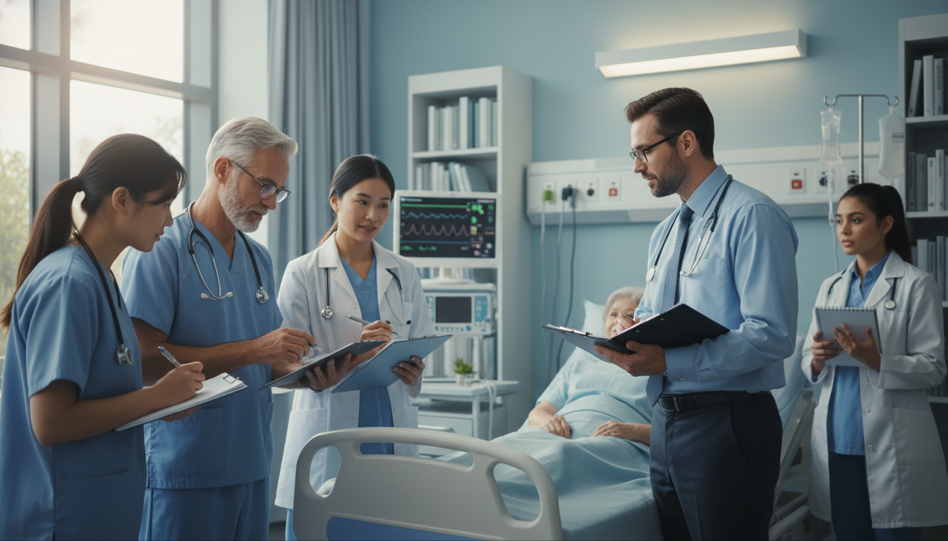 Preliminary internal medicine team rounding with a medical student observer Preliminary internal medicine team rounding with a medical student observer - preliminary medicine year for Medical Shadowing