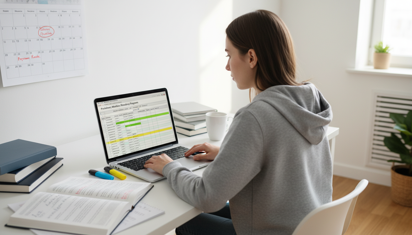 Medical student planning residency program applications with spreadsheet - preliminary medicine year for Program Selection St