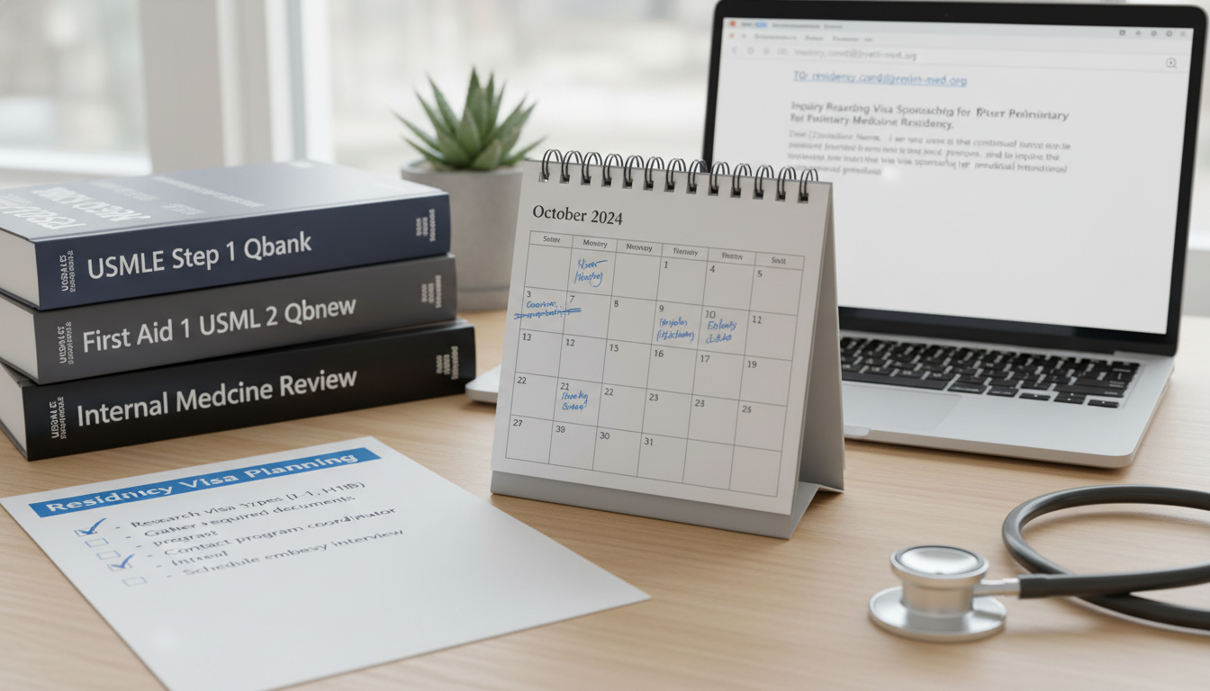 Checklist and calendar planning for residency visa and exam timelines Checklist and calendar planning for residency visa and exam timelines - preliminary medicine year for Visa Navigation for Res