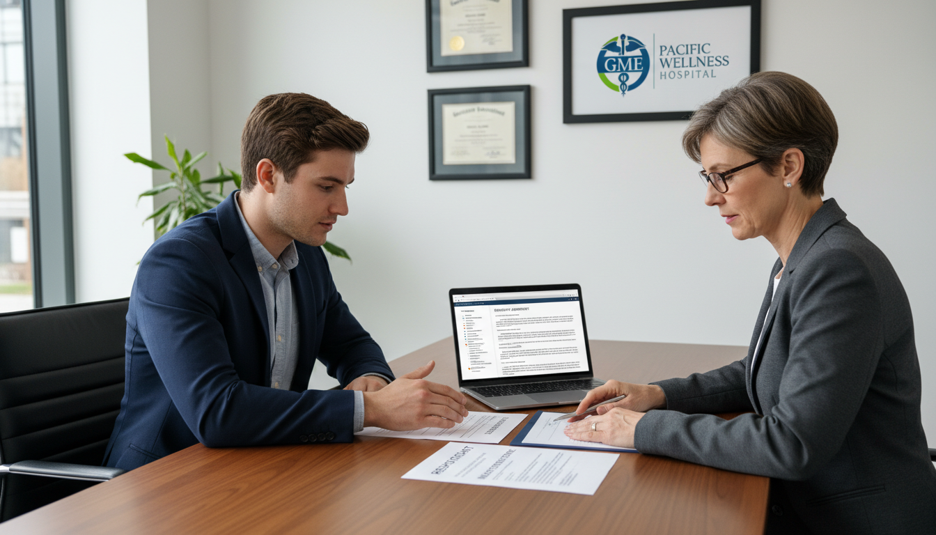 Preliminary surgery resident discussing contract and malpractice details Preliminary surgery resident discussing contract and malpractice details - preliminary surgery year for Malpractice Insurance