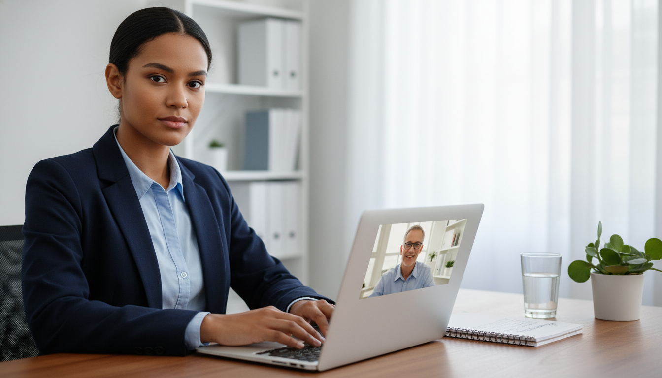 Medical graduate practicing a virtual residency interview - preliminary surgery year for Pre-Interview Preparation in Prelimi