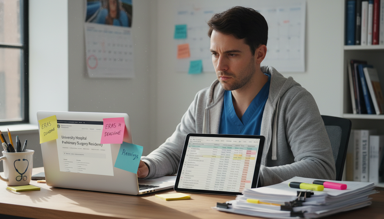 Medical student evaluating residency program websites and spreadsheets Medical student evaluating residency program websites and spreadsheets - preliminary surgery year for How to Research Program