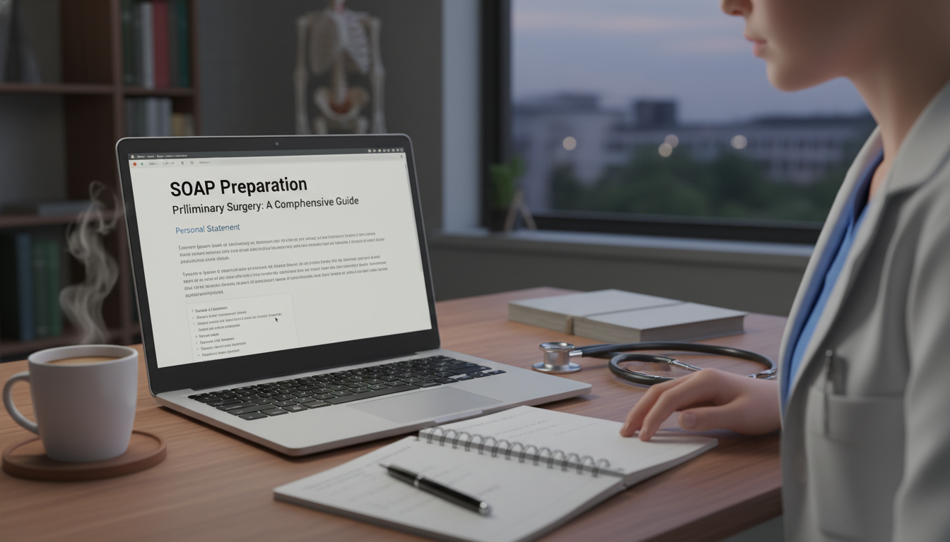 Medical student revising SOAP personal statement - preliminary surgery year for SOAP Preparation in Preliminary Surgery: A Co