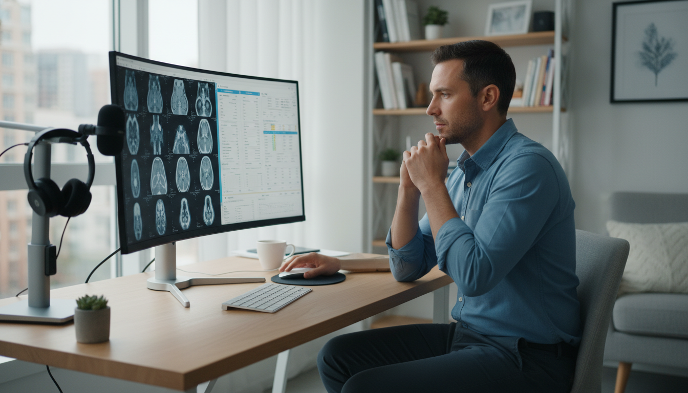 Remote physician work reviewing imaging and patient data Remote physician work reviewing imaging and patient data - preliminary surgery year for Telemedicine Career Opportunities in