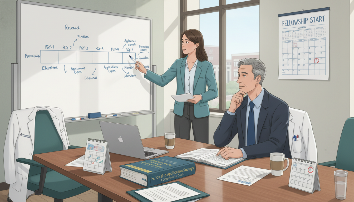 Psychiatry resident planning a fellowship application timeline with mentor - psychiatry residency for Fellowship Application