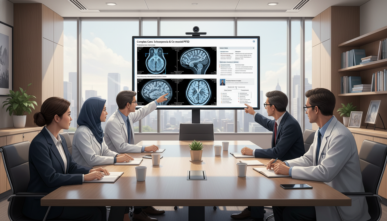 Psychiatry fellows participating in a multidisciplinary case conference Psychiatry fellows participating in a multidisciplinary case conference - psychiatry residency for Evaluating Fellowship Prog