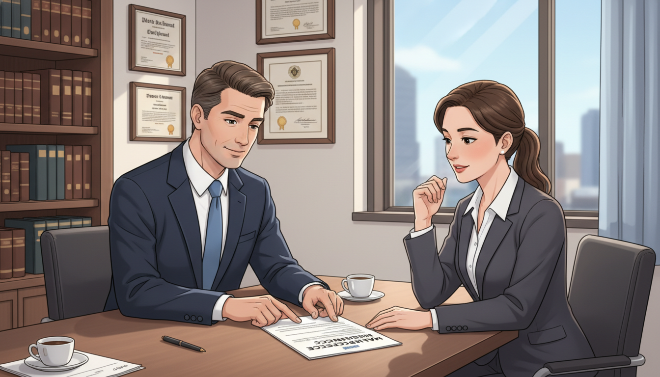 Psychiatrist meeting with legal advisor about malpractice coverage Psychiatrist meeting with legal advisor about malpractice coverage - psychiatry residency for Malpractice Insurance Guide in