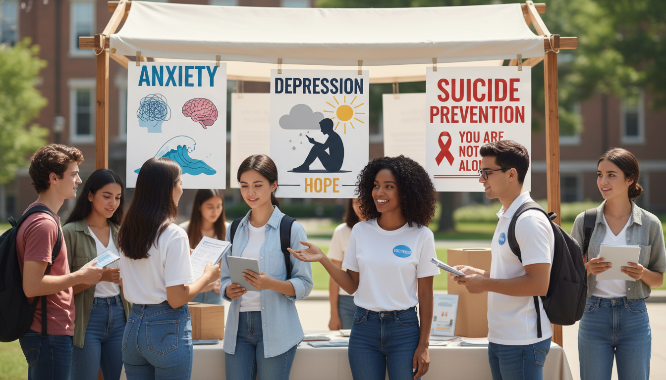 Pre-med student engaged in mental health advocacy on campus Pre-med student engaged in mental health advocacy on campus - psychiatry residency for Pre-Med Preparation in Psychiatry: A C
