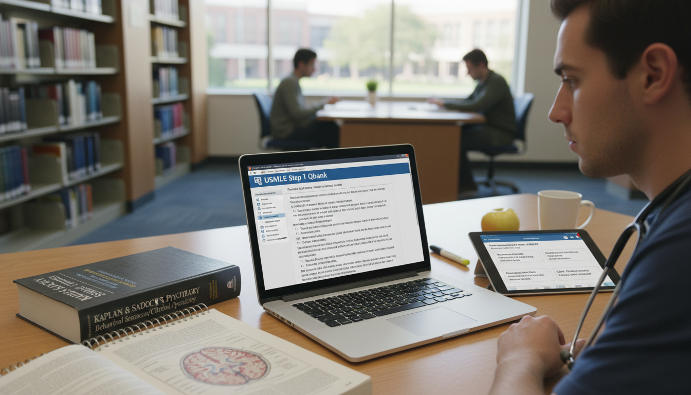 Medical student using digital and print resources for USMLE Step 1 psychiatry prep Medical student using digital and print resources for USMLE Step 1 psychiatry prep - psychiatry residency for USMLE Step 1 Pr