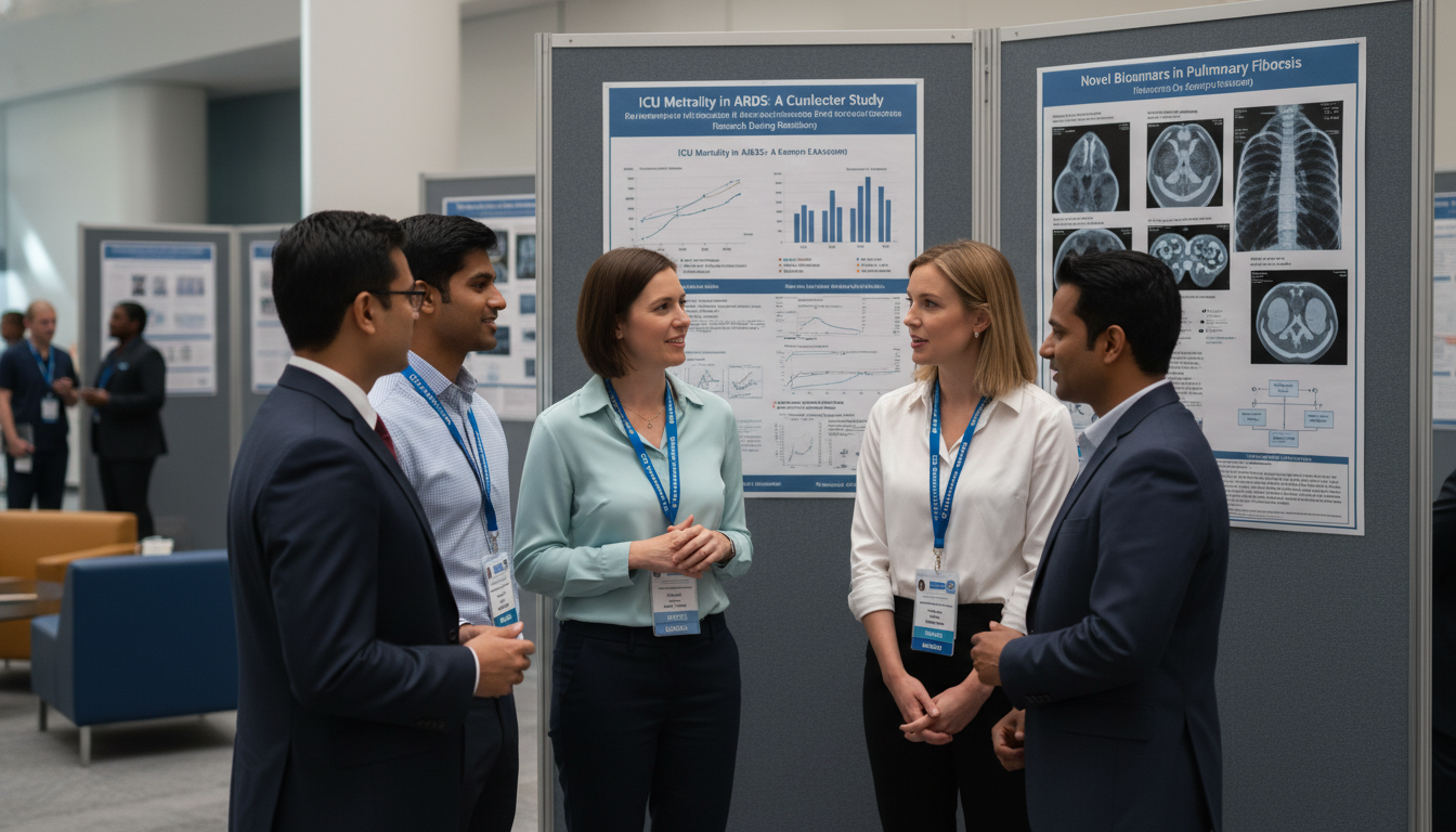 Pulmonary and Critical Care Researchers Presenting at Medical Conference - pulm crit fellowship for Research During Residency