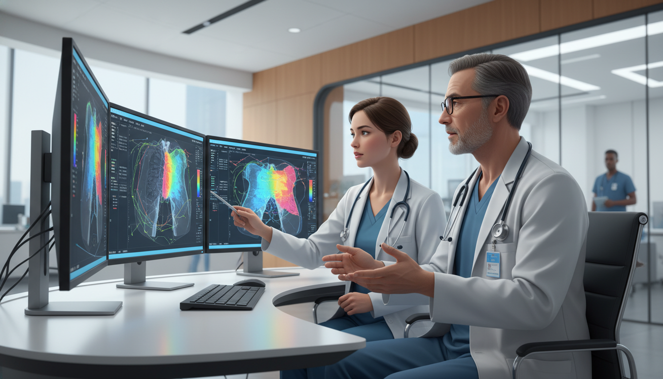 Radiation oncology resident reviewing treatment plans with an attending - radiation oncology residency for Program Selection