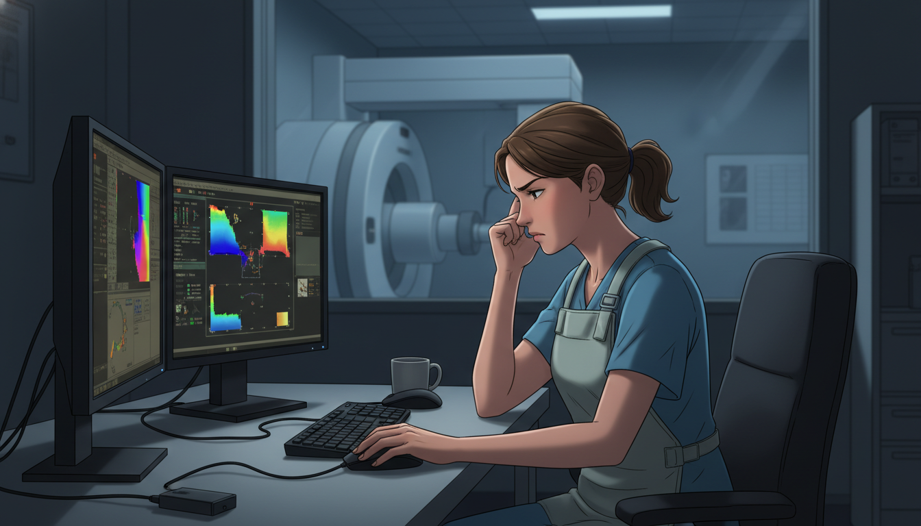 Radiation oncology resident looking concerned in treatment planning room Radiation oncology resident looking concerned in treatment planning room - radiation oncology residency for Resident Turnover