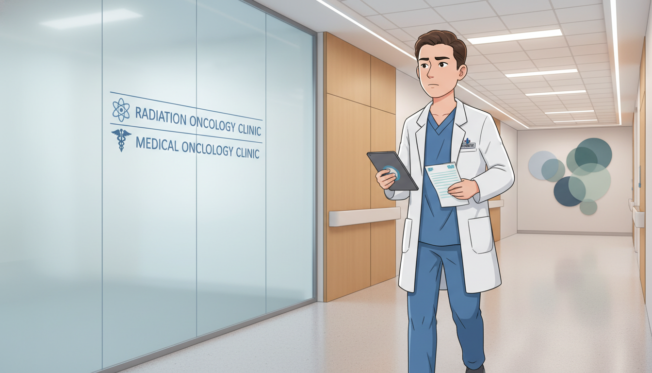 Resident physician working in a hospital oncology ward - radiation oncology residency for SOAP Preparation in Radiation Oncol