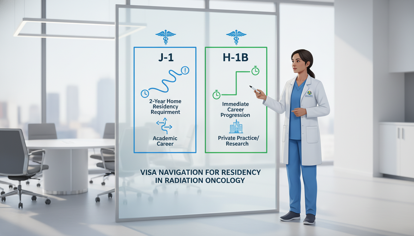 Comparison of J-1 versus H-1B visa options for radiation oncology residents - radiation oncology residency for Visa Navigatio
