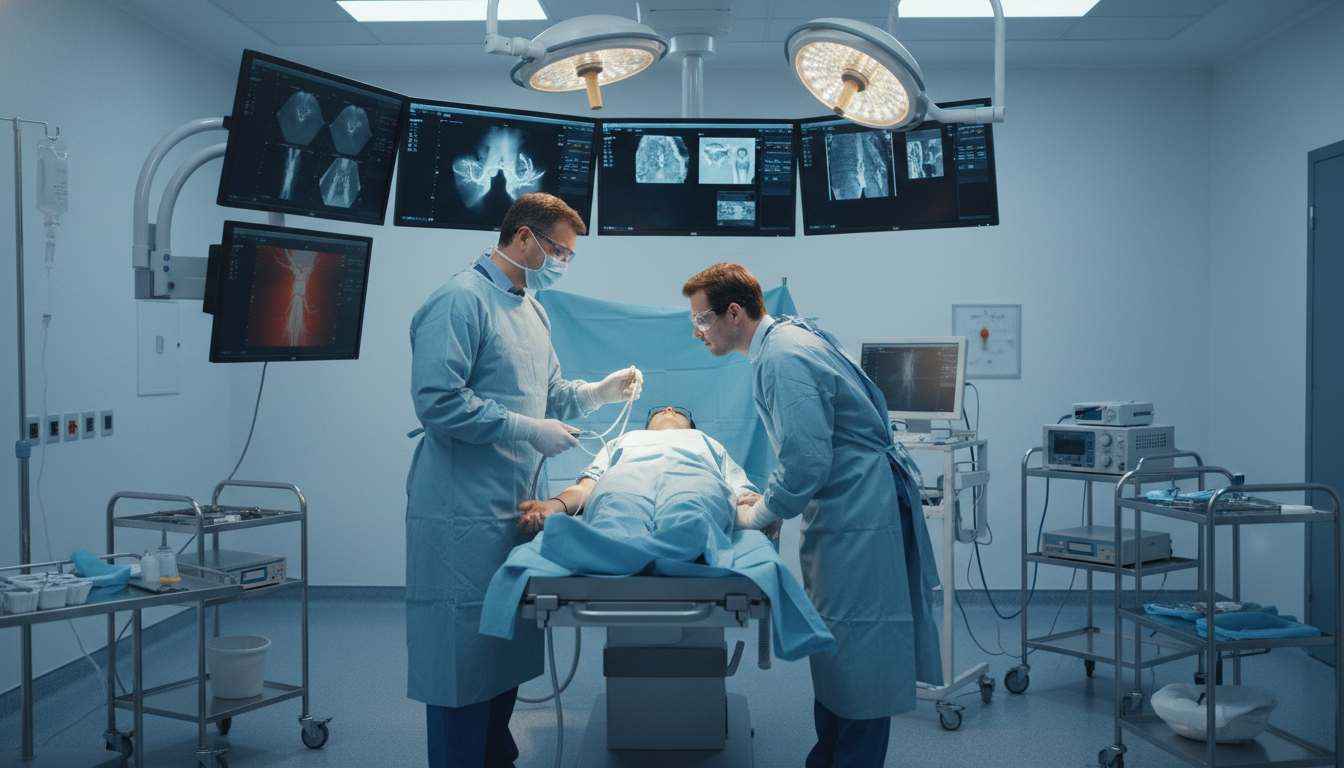 Interventional radiology suite with medical student observing procedure Interventional radiology suite with medical student observing procedure - radiology residency for Excelling in Clinical Rotat