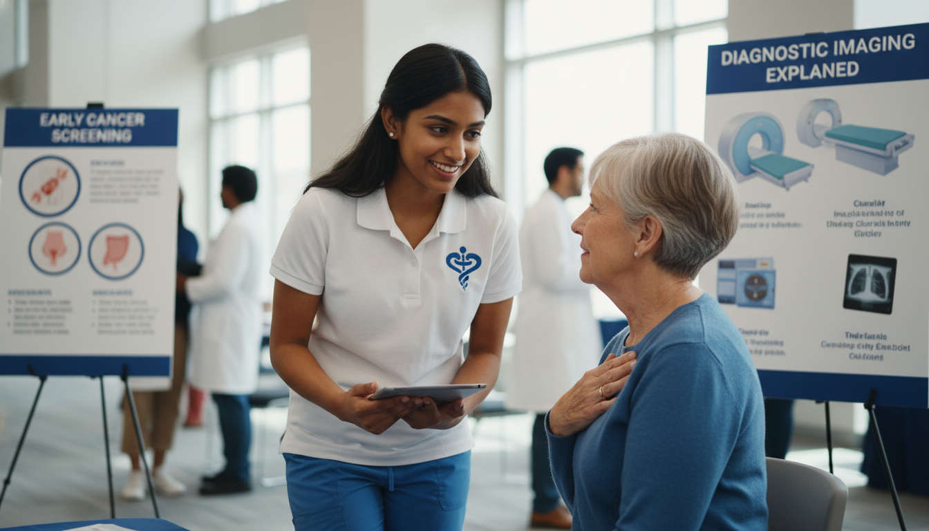 Premed student volunteering in a community health setting Premed student volunteering in a community health setting - radiology residency for Pre-Med Preparation in Diagnostic Radiolo