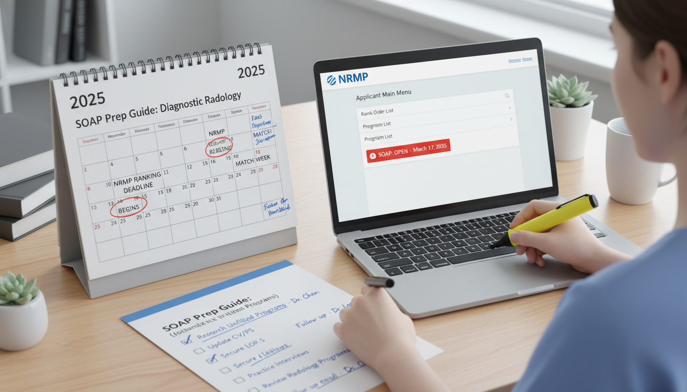 Timeline planning for SOAP and radiology residency match - radiology residency for SOAP Preparation in Diagnostic Radiology: