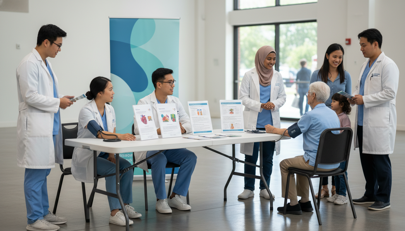 Medical students volunteering at a community health fair - transitional year residency for CV Building in Transitional Year: