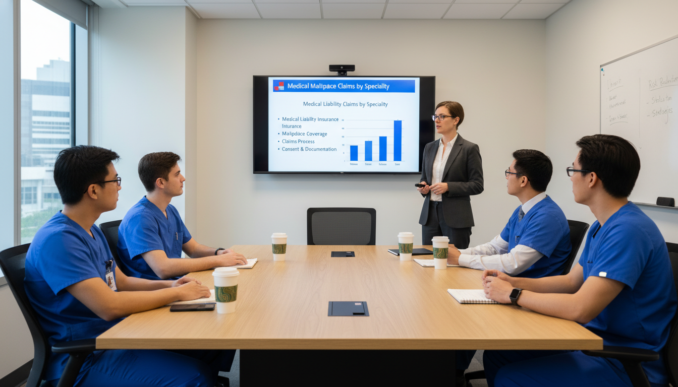Hospital risk management explaining insurance details to residents Hospital risk management explaining insurance details to residents - transitional year residency for Malpractice Insurance Gu