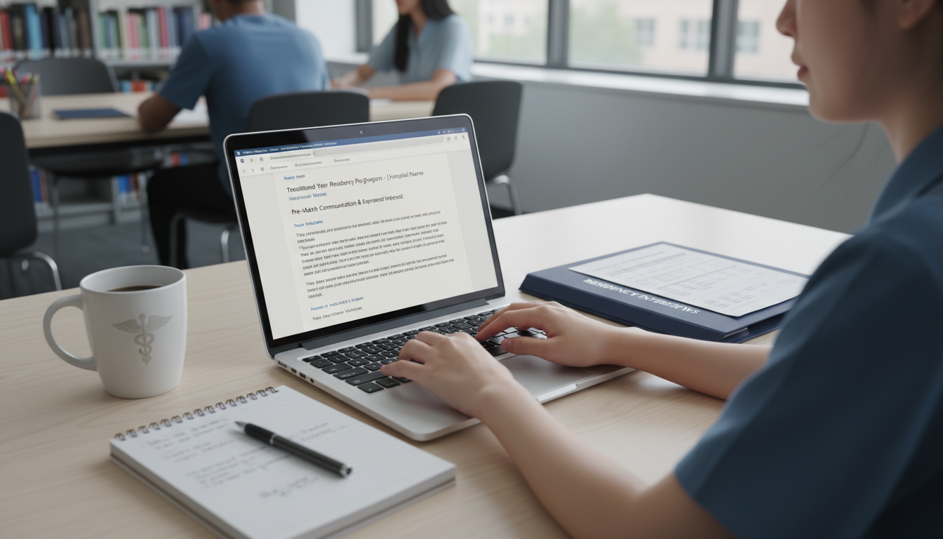 Medical student writing a professional email to a residency program Medical student writing a professional email to a residency program - transitional year residency for Pre-Match Communication