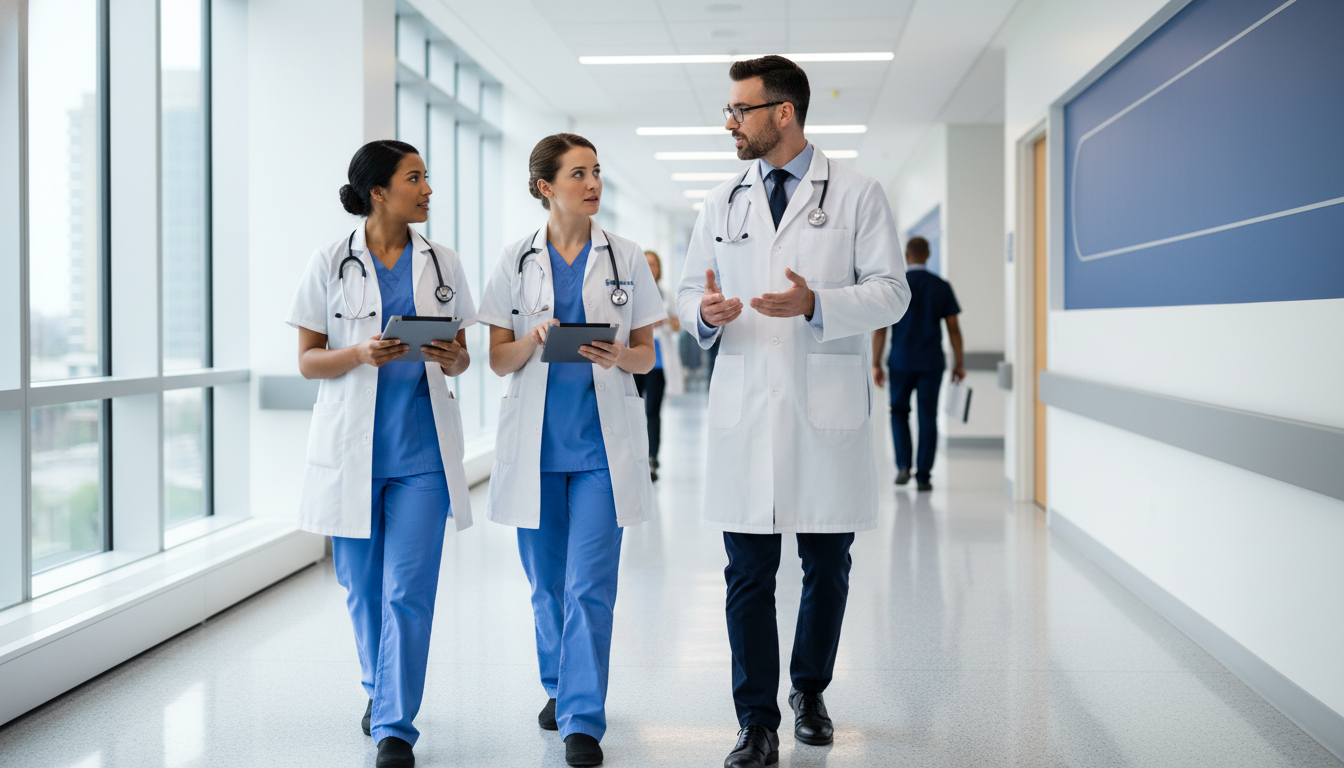 Transitional year residents interacting with attending physician during rounds Transitional year residents interacting with attending physician during rounds - transitional year residency for How to Resea