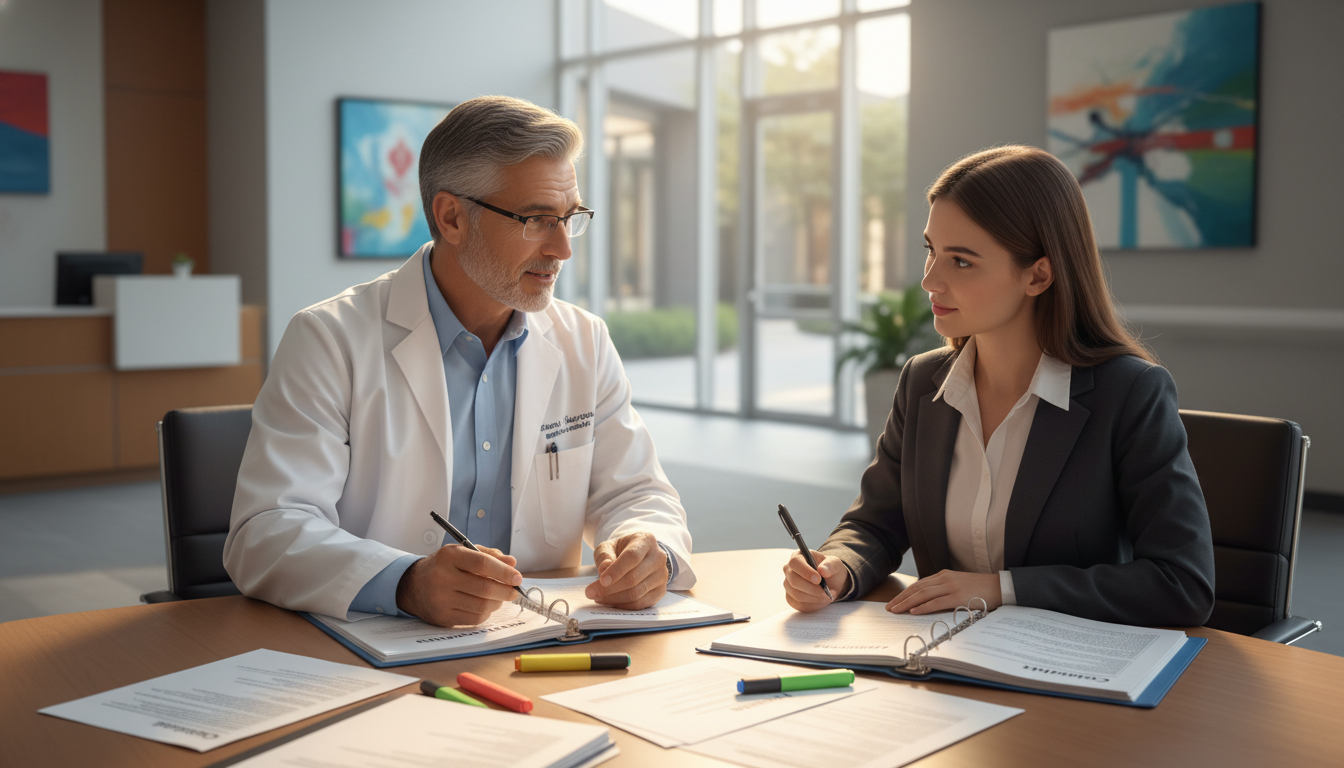 Program director discussing transitional year curriculum with applicant - transitional year residency for Questions to Ask Pr
