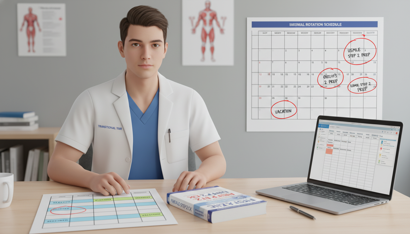Transitional year rotation calendar aligned with Step 2 CK study schedule Transitional year rotation calendar aligned with Step 2 CK study schedule - transitional year residency for USMLE Step 2 CK P
