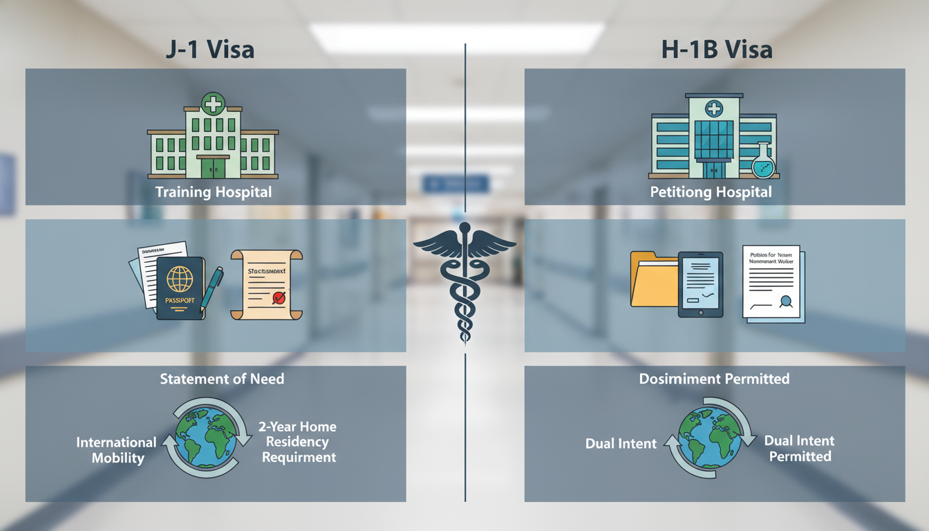 Comparison of J-1 and H-1B visa options for transitional year residents Comparison of J-1 and H-1B visa options for transitional year residents - transitional year residency for Visa Navigation for