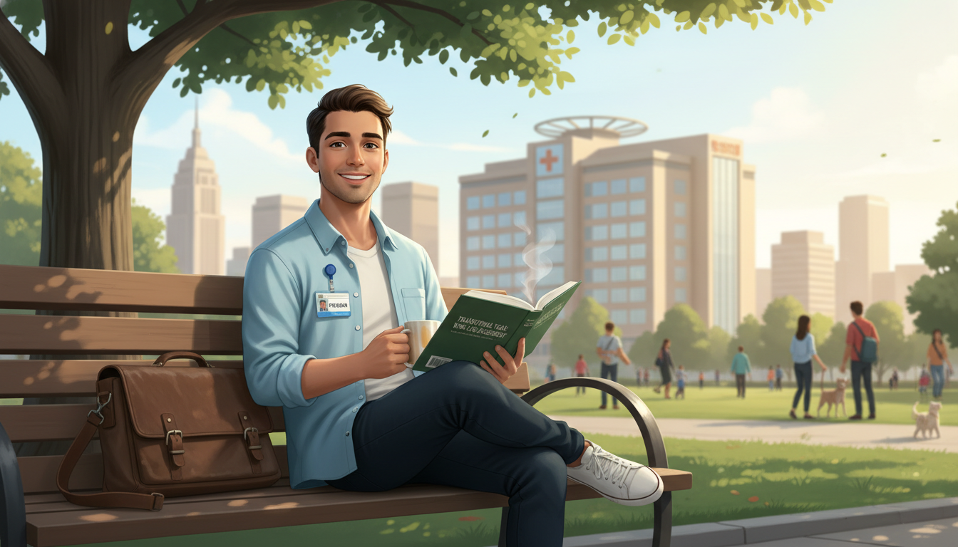 Transitional Year Resident Enjoying Time Off in City Park Transitional Year Resident Enjoying Time Off in City Park - transitional year residency for Work-Life Balance Assessment in T