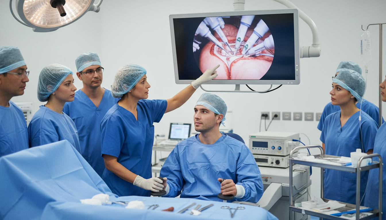 Academic urologist teaching residents in the operating room Academic urologist teaching residents in the operating room - urology residency for Academic vs Private Practice in Urology: