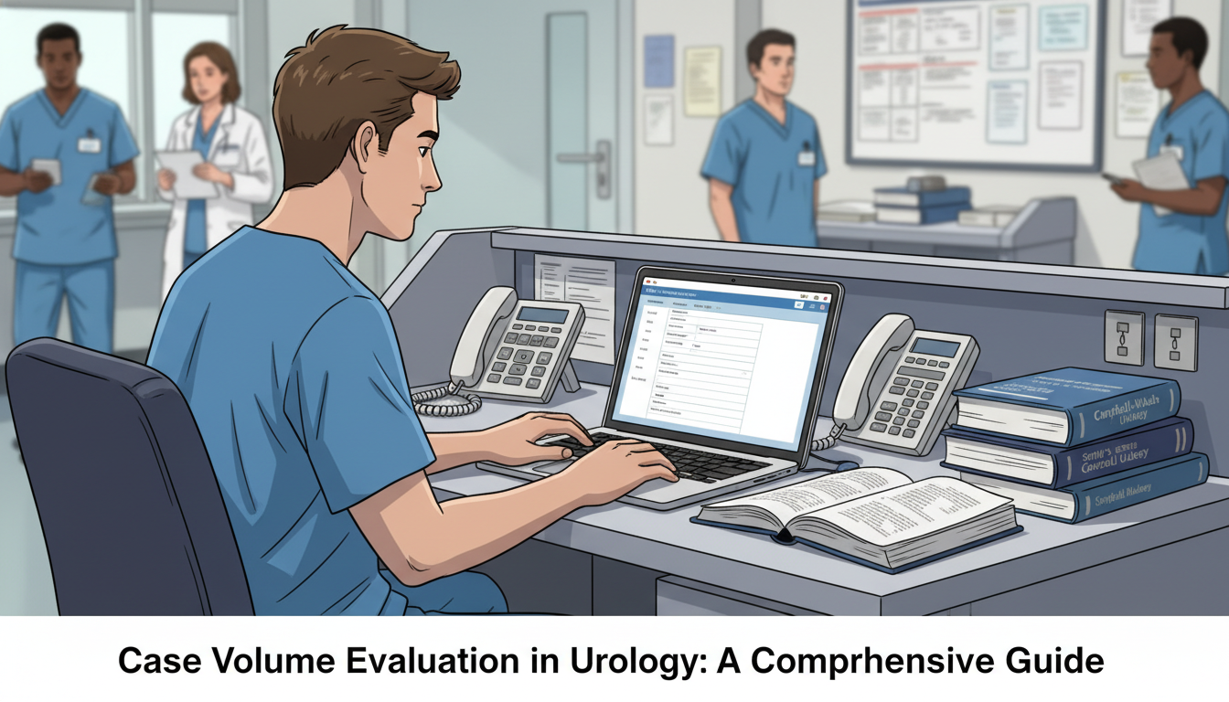 Urology resident updating surgical case logs on a laptop Urology resident updating surgical case logs on a laptop - urology residency for Case Volume Evaluation in Urology: A Compreh