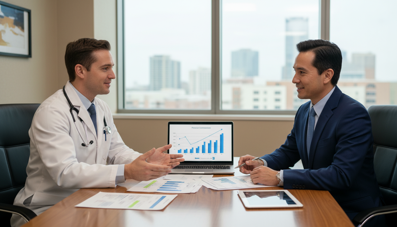 Urology attending and hospital administrator negotiating contract terms - urology residency for Physician Contract Negotiatio