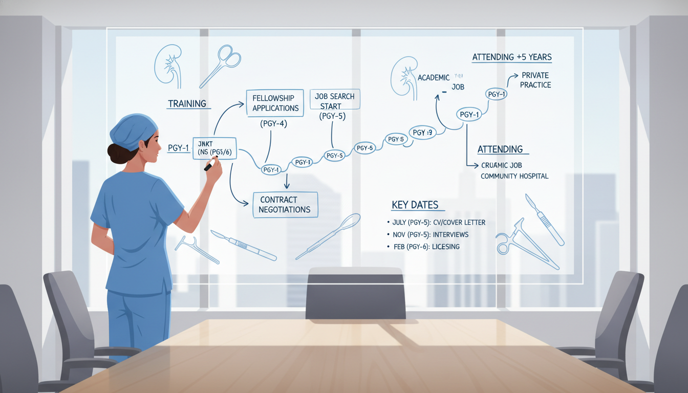 Urology resident mapping out career timeline on whiteboard Urology resident mapping out career timeline on whiteboard - urology residency for Job Search Timing in Urology: A Comprehens