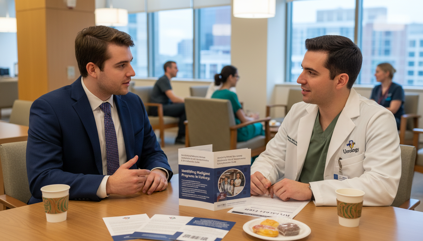 Medical student asking questions to urology residents on interview day Medical student asking questions to urology residents on interview day - urology residency for Identifying Malignant Programs