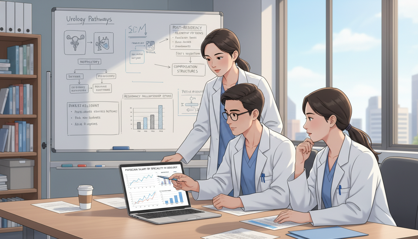 Urology residents discussing career planning and salaries - urology residency for Physician Salary by Specialty in Urology: A
