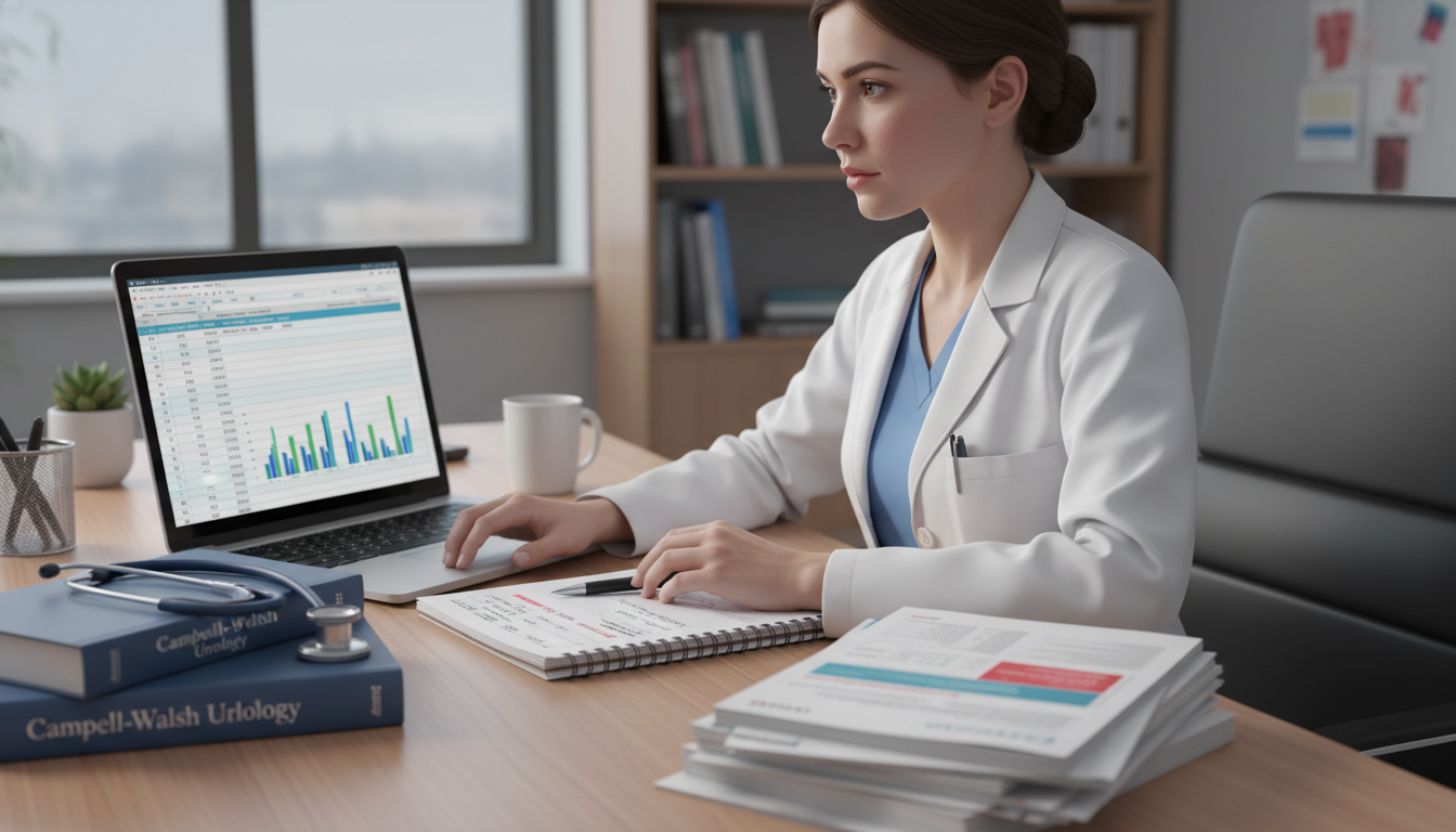 Resident urologist analyzing data and writing a research manuscript - urology residency for Research During Residency in Urol