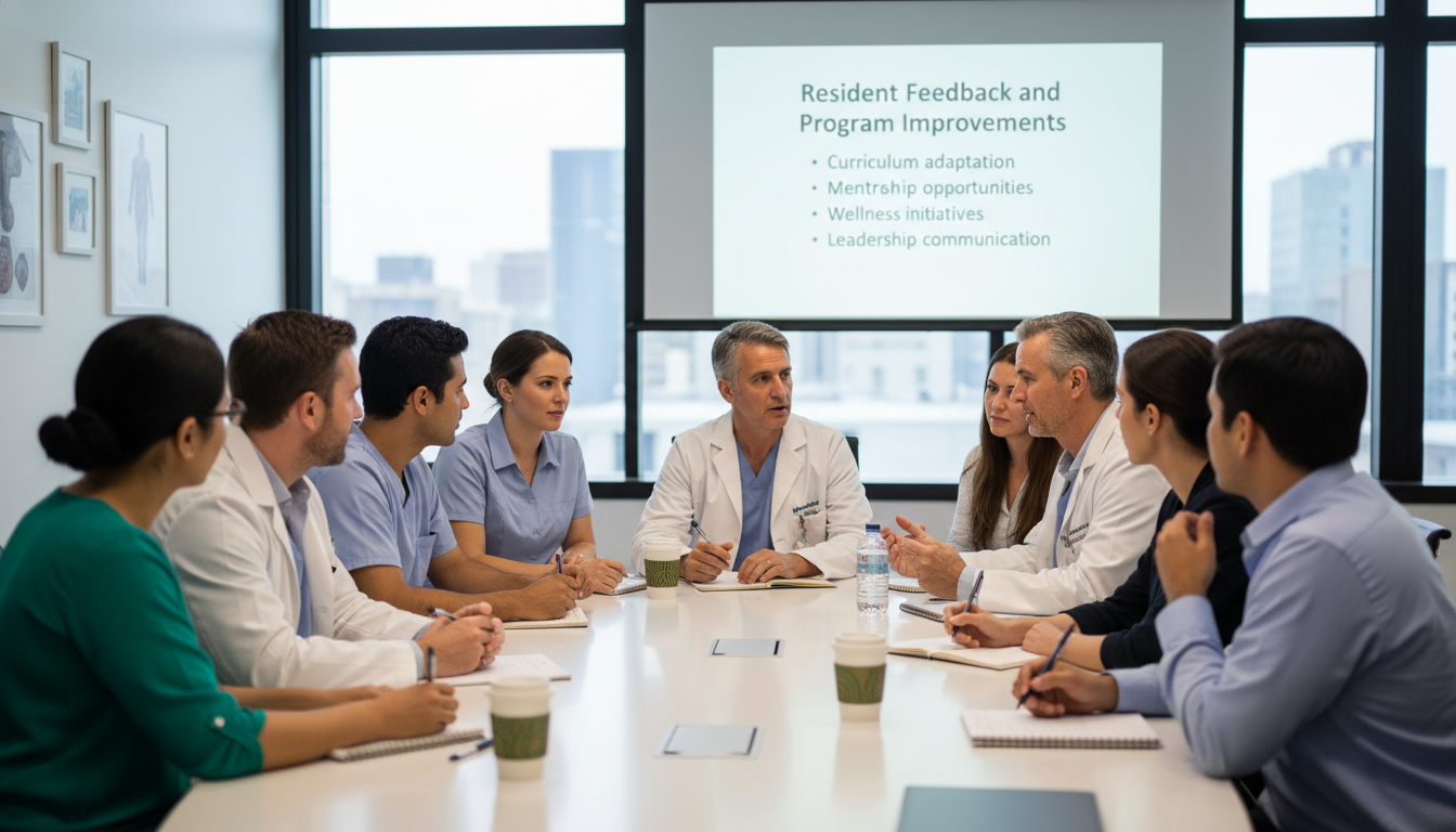 Urology program leadership and residents in a feedback meeting Urology program leadership and residents in a feedback meeting - urology residency for Resident Turnover Warning Signs in Uro
