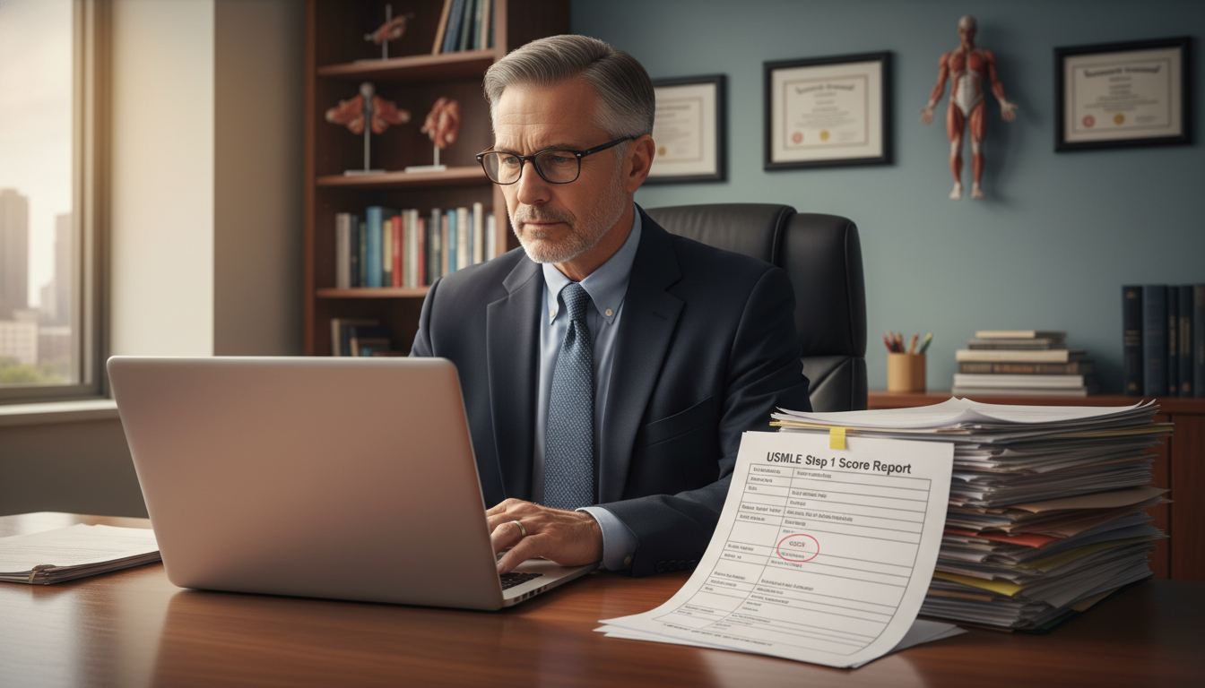 Residency program director reviewing urology residency applications - urology residency for Step Score Strategy in Urology: A