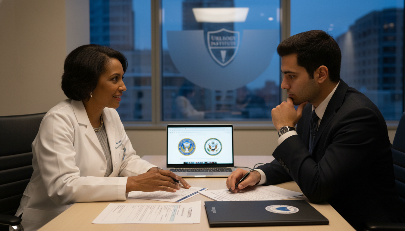 Program director discussing visa options with an international urology residency applicant - urology residency for Visa Navig