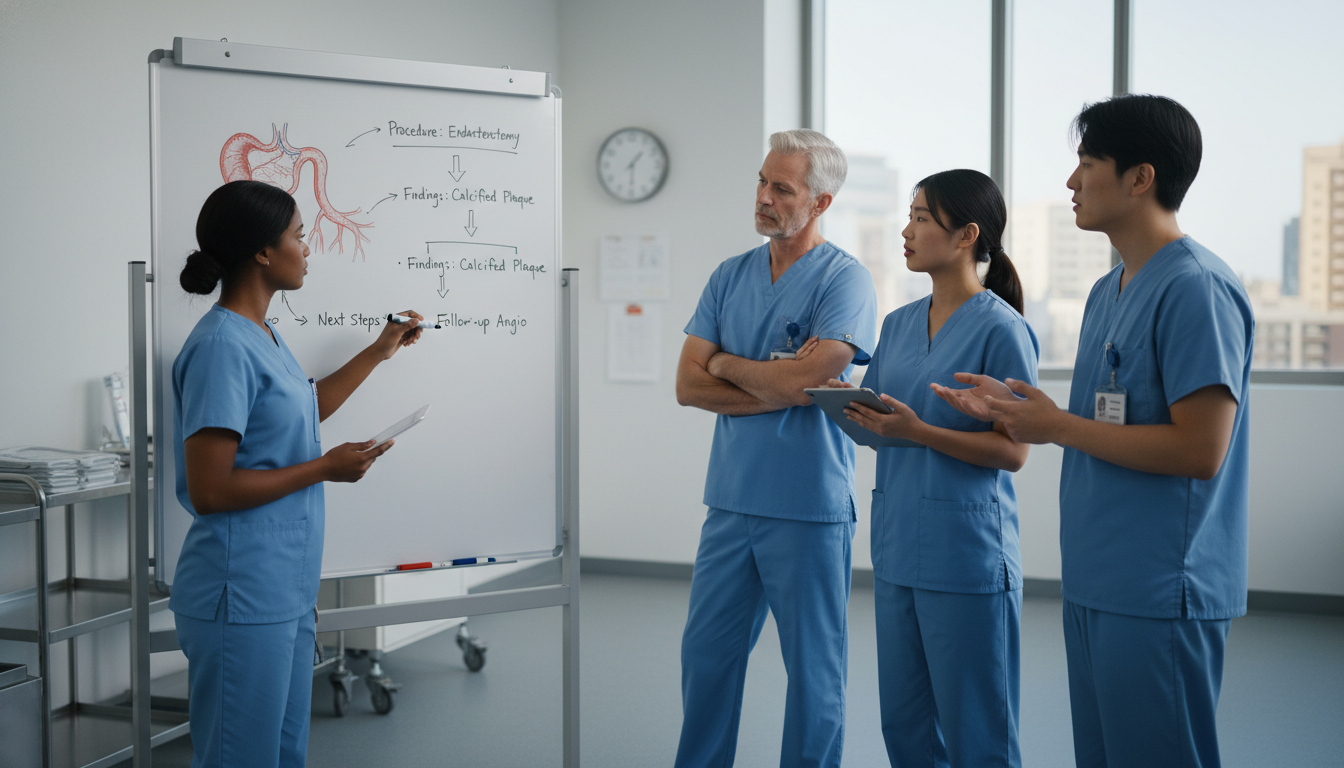 Vascular surgery team debriefing after complex case Vascular surgery team debriefing after complex case - vascular surgery residency for Residency Burnout Prevention in Vascular