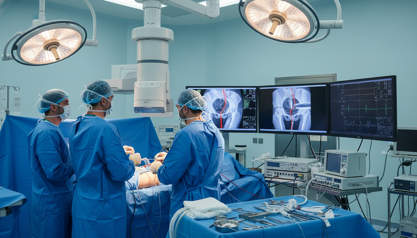 Vascular surgery team performing an endovascular procedure - vascular surgery residency for Low Step Score Strategies in Vasc