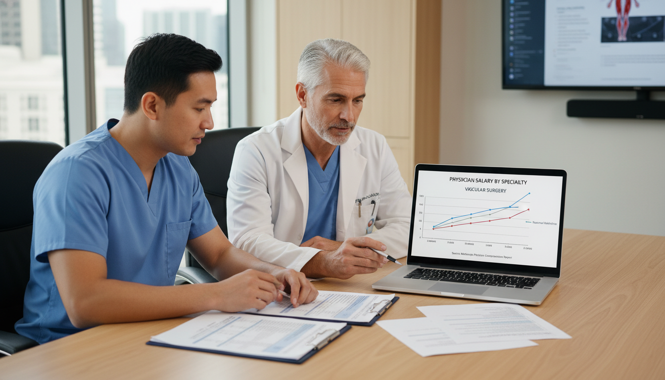 Vascular surgeons discussing compensation and practice models Vascular surgeons discussing compensation and practice models - vascular surgery residency for Physician Salary by Specialty