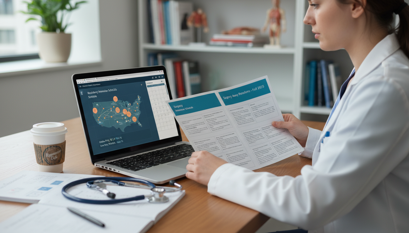 Medical student reviewing away rotation options on laptop with program brochures Medical student reviewing away rotation options on laptop with program brochures - away rotations residency for The Complete