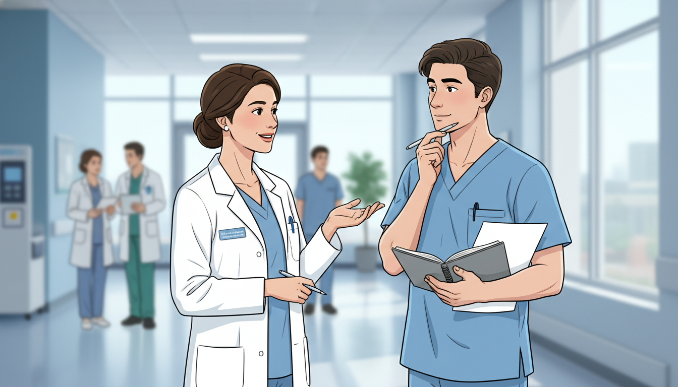Medical student receiving feedback from attending physician during away rotation Medical student receiving feedback from attending physician during away rotation - away rotations residency for The Complete