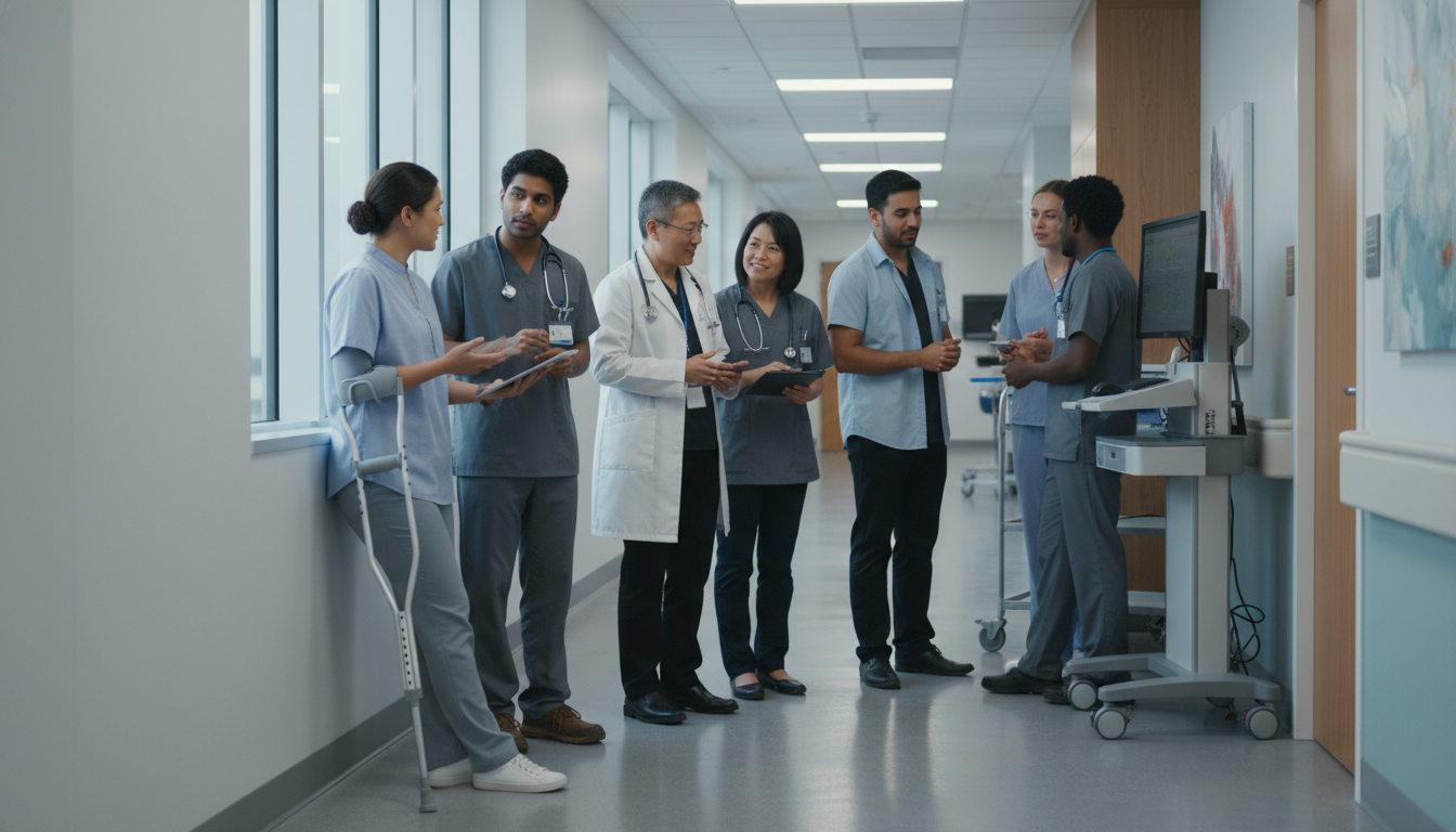 Resident with chronic illness receiving support during rounds - chronic illness medical student for The Complete Guide to Chr