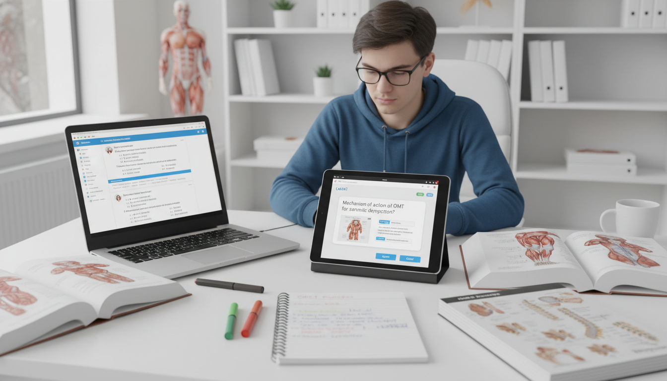 Medical student using question bank and spaced repetition for COMLEX prep Medical student using question bank and spaced repetition for COMLEX prep - COMLEX preparation for The Complete Guide to COML