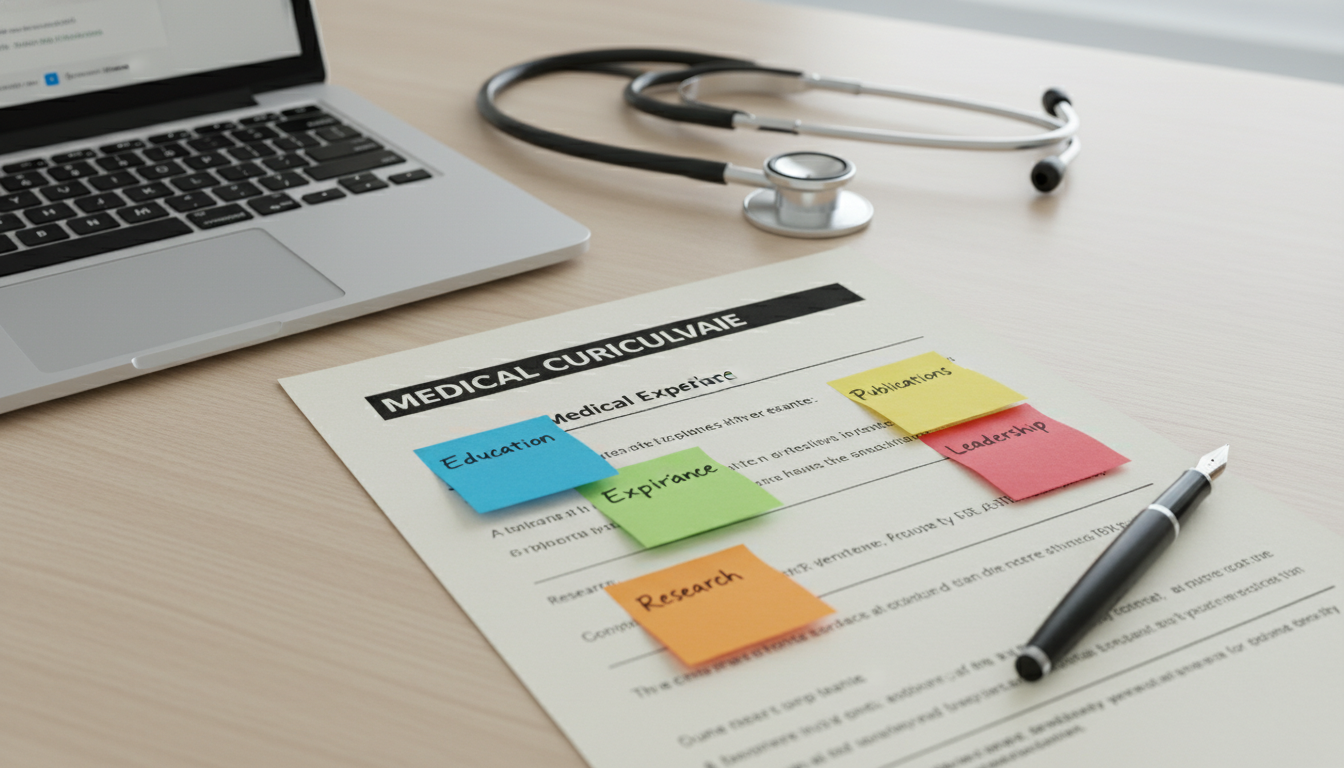 Organized medical student CV layout with labeled sections Organized medical student CV layout with labeled sections - medical student CV for The Complete Guide to CV Building