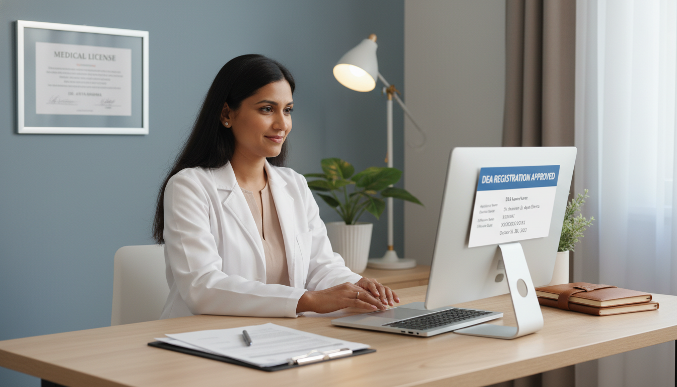 New attending physician reviewing DEA registration approval New attending physician reviewing DEA registration approval - DEA registration for The Complete Guide to DEA Registration Pro
