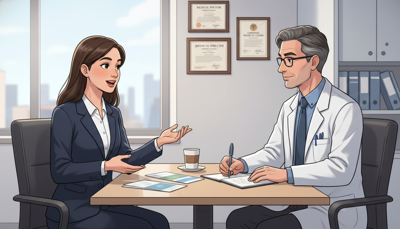 Resident interviewing with program director discussing personal journey - residency interview questions for The Complete Guid